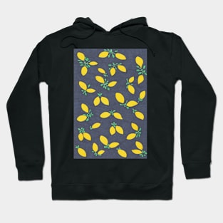 Lemon Drops on Navy Blue Hoodie